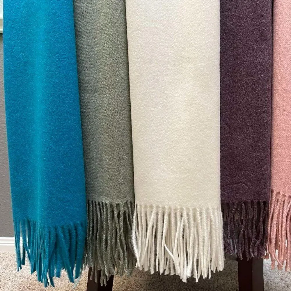 Blue Soft warm scarf is a mixture of acrylic and cashmere